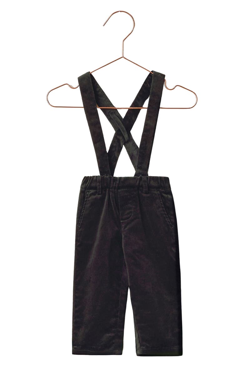 Kids' Suspender Pants, Main, color, BLACK