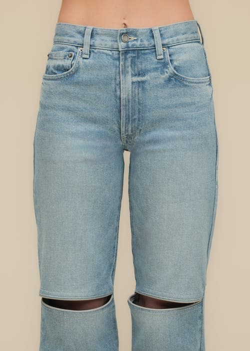 Contessa Mills Arcana Slim-fit Mid-rise Leather-trim Jeans In Blue
