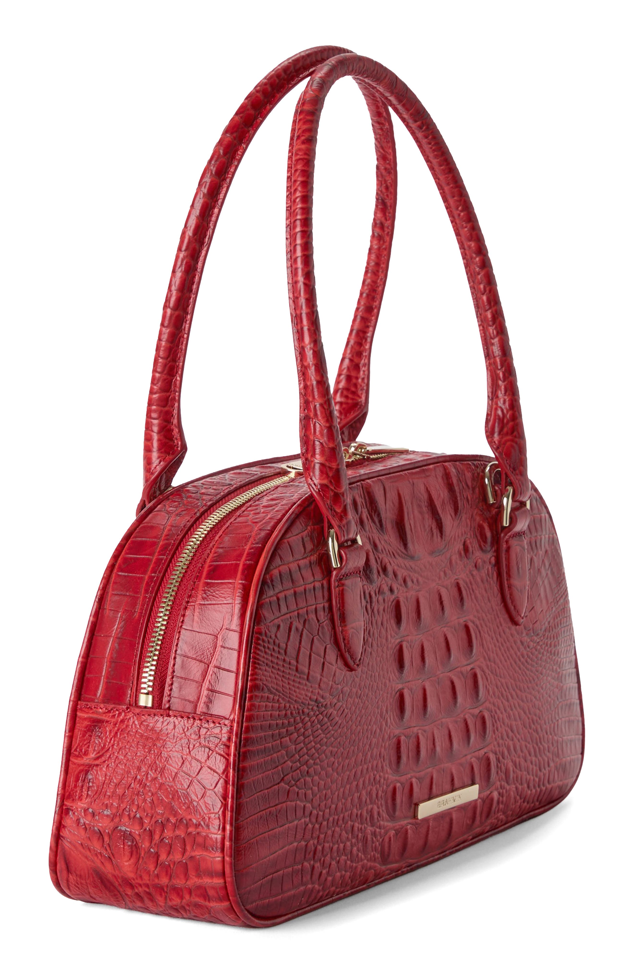 Angie Leather Barrel Bag, Alternate, color, SALSA