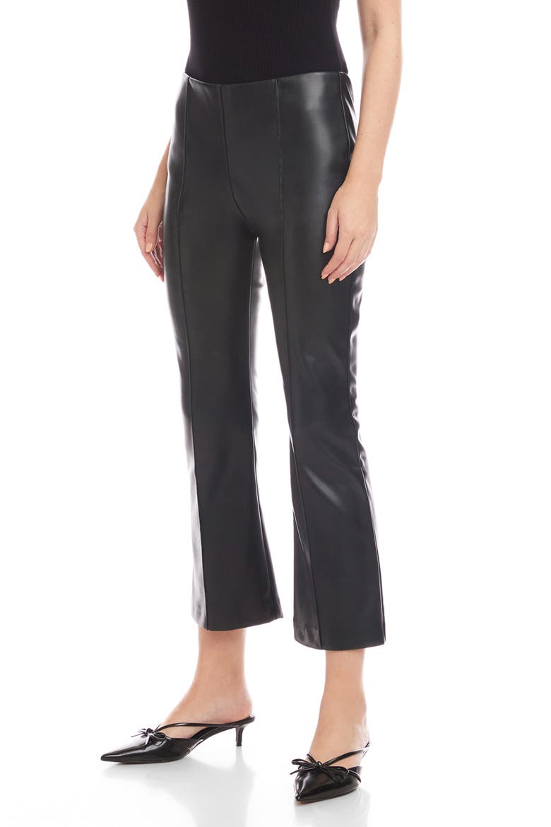 Sigourney Faux Leather Ankle Pants, Alternate, color, BLACK