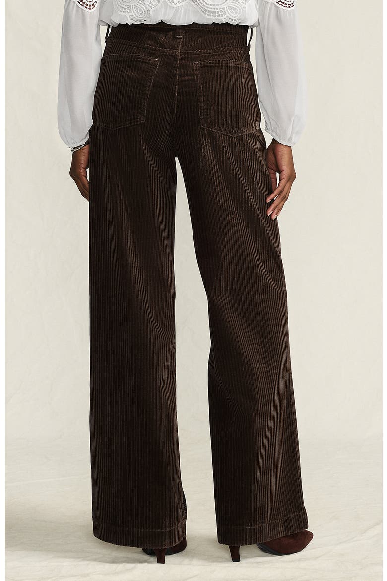 Petite High Rise Wide Leg Corduroy Pants, Alternate, color, Rich Coffee