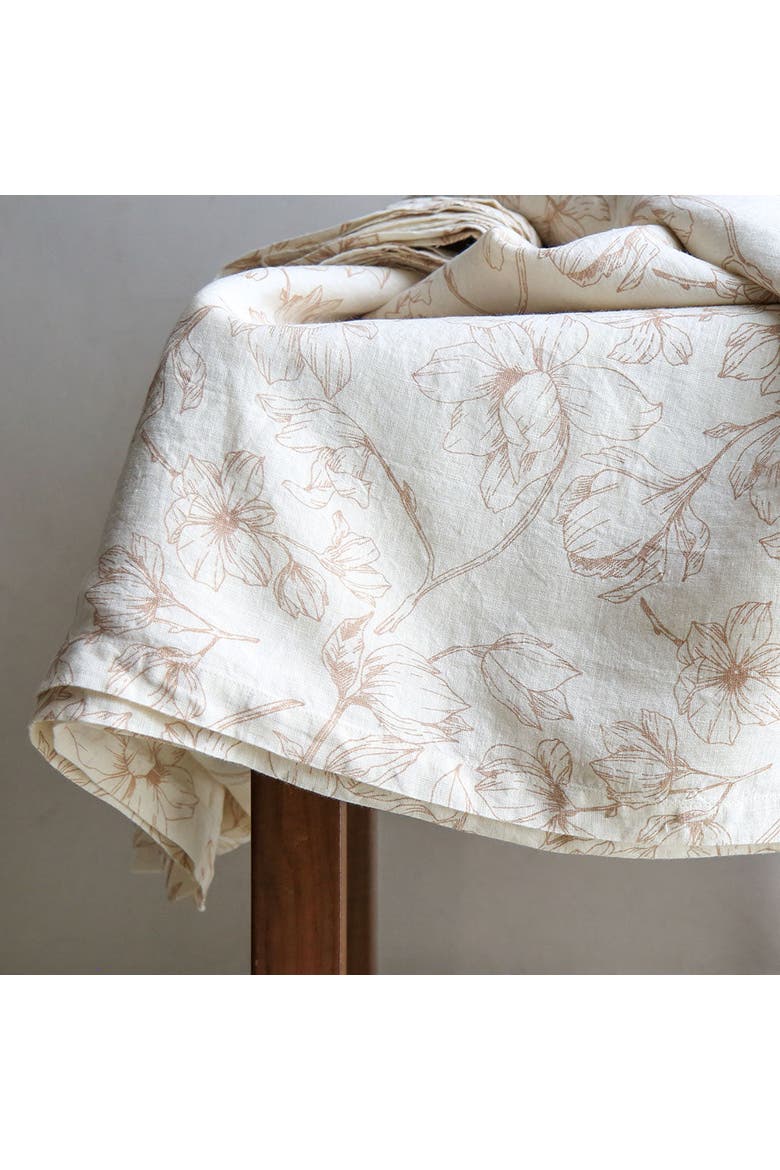 Blush Lilies Tablecloth, Main, color, Soft blush