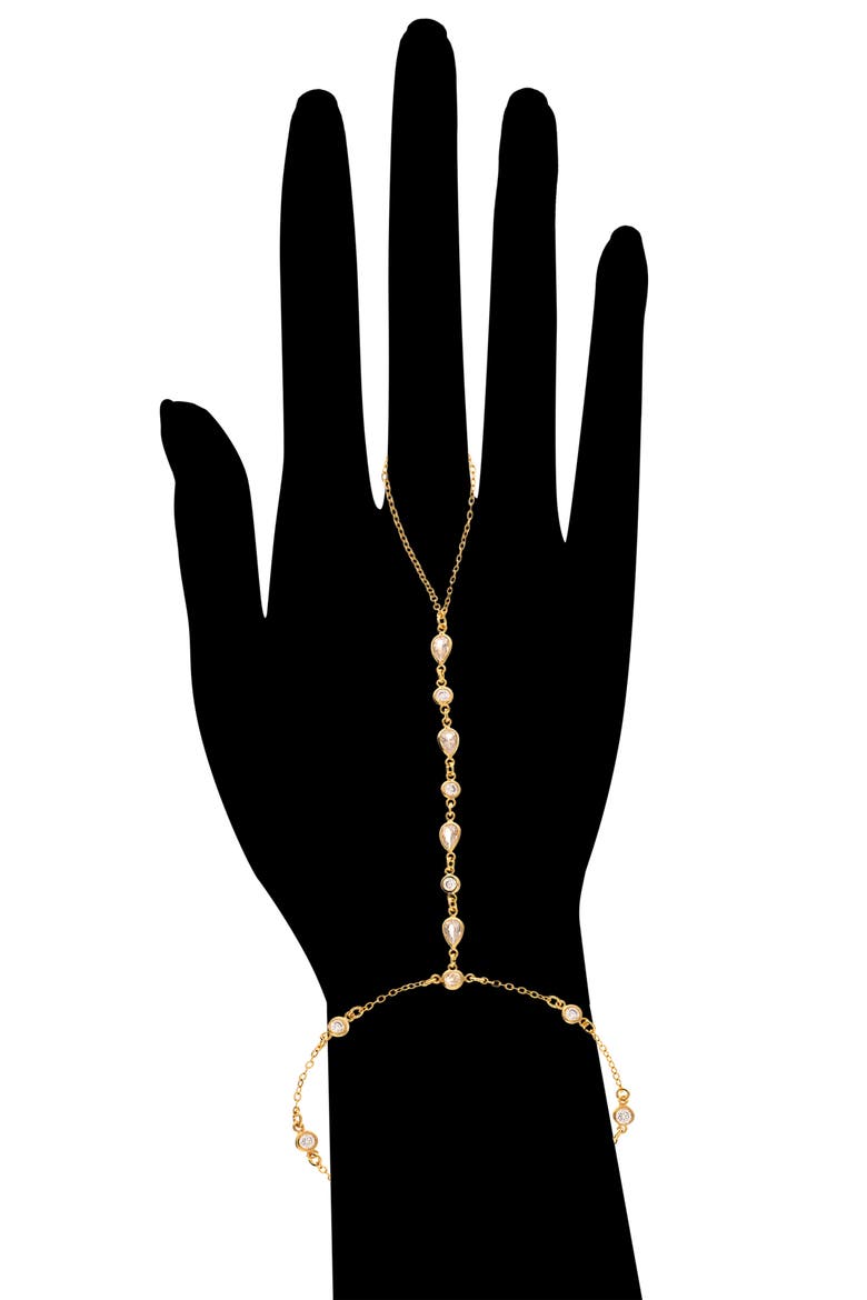 18K Gold Plated Cubic Zirconia Hand Chain, Alternate, color, CUBIC ZIRCONIA