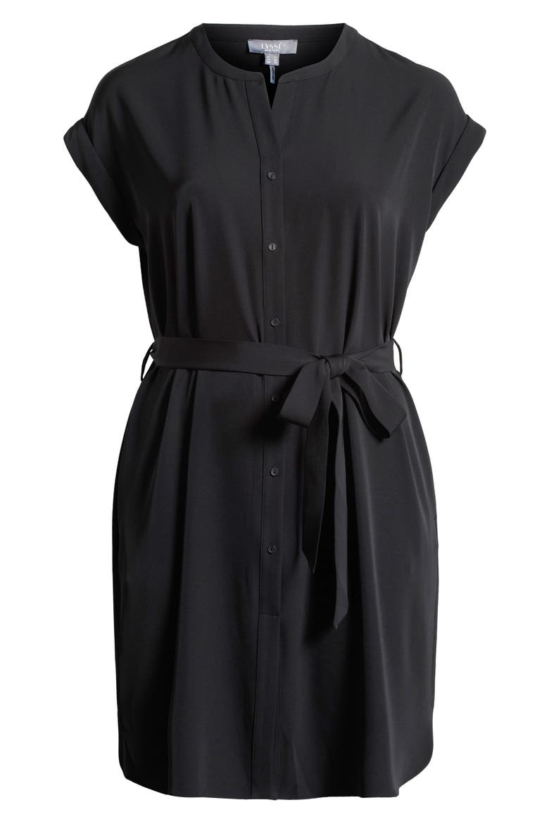 Blakely Knit Shirtdress, Alternate, color, BLACK
