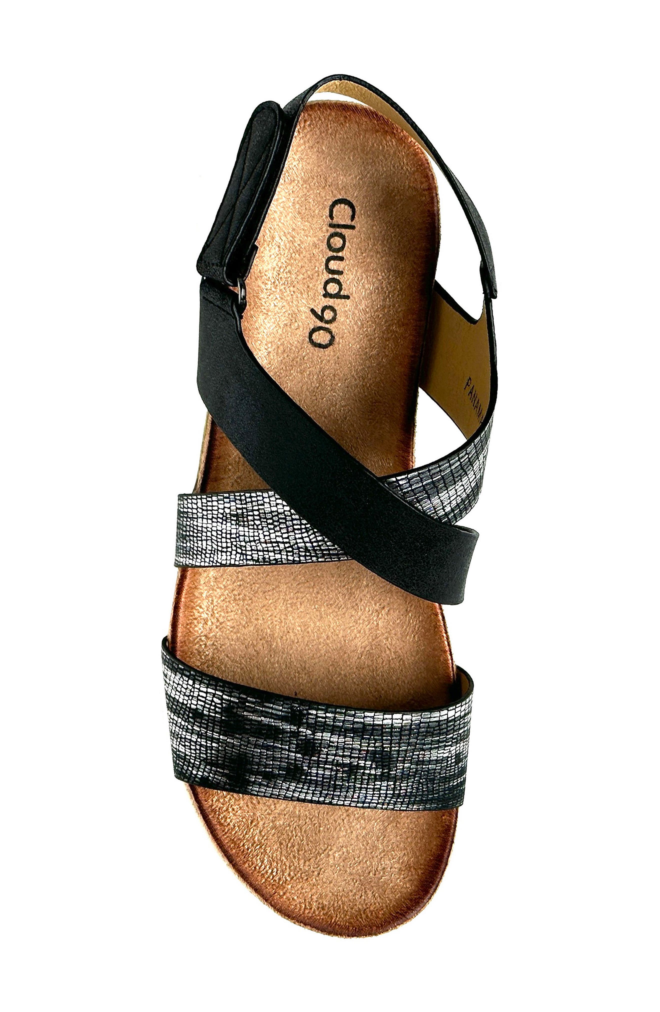 NINETY UNION Panama Slingback Wedge Sandal, Alternate, color, Black