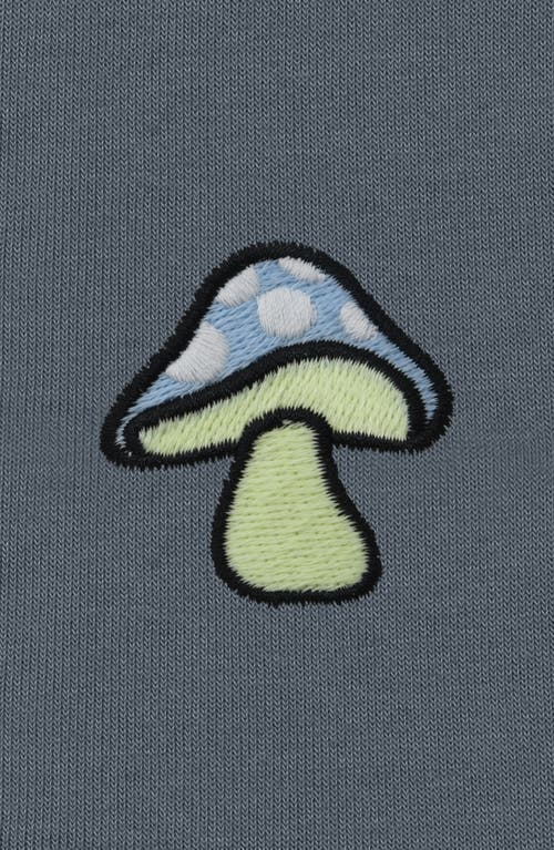 Shop Dalix Mushroom Zip Hoodie In Steel Blue