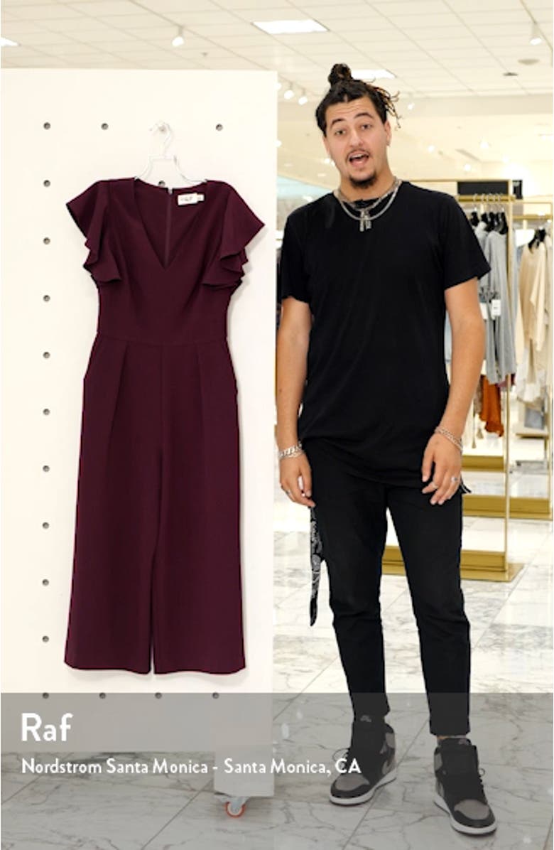 Ruffle Sleeve Crepe Jumpsuit, sales video thumbnail