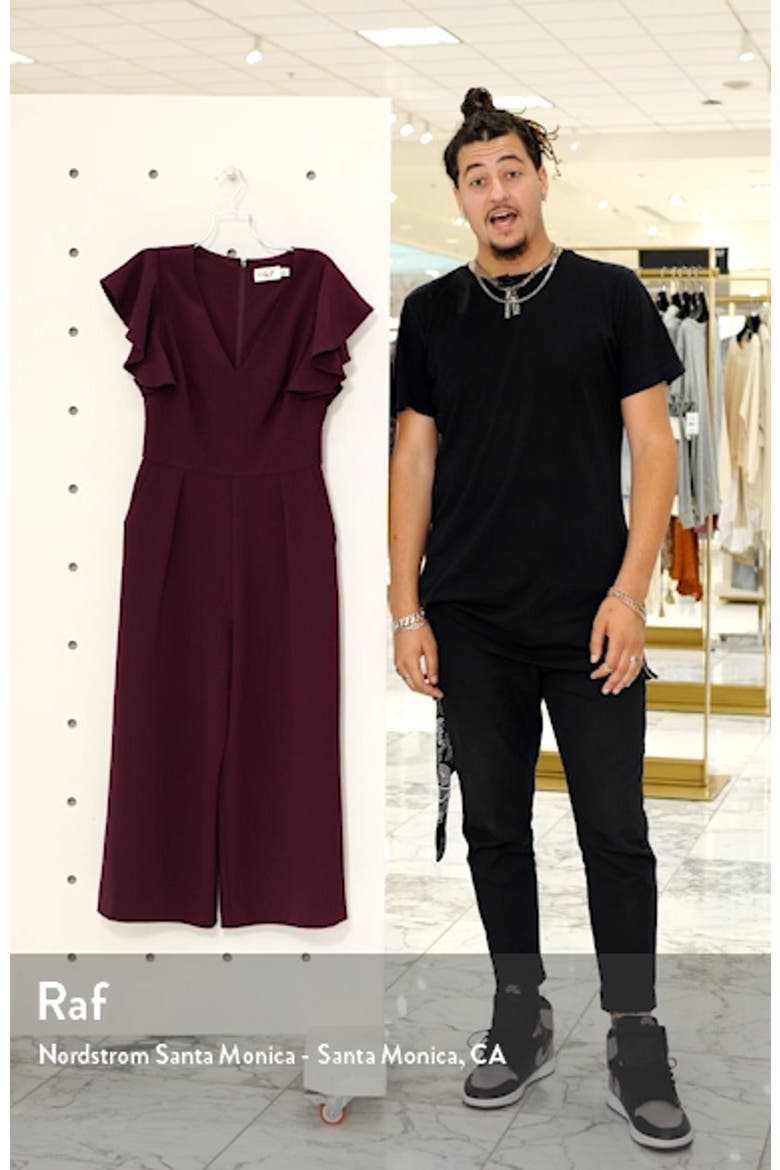 Ruffle Sleeve Crepe Jumpsuit video