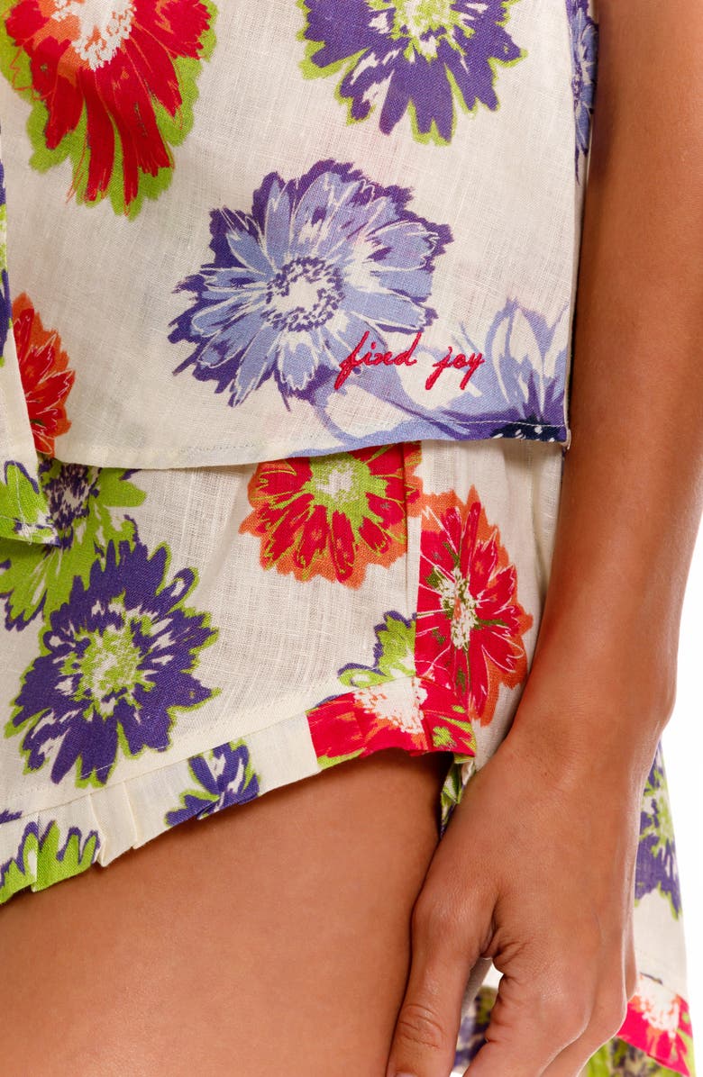 The Lazy Poet Rosie Floral Linen Short Pajamas, Alternate, color,