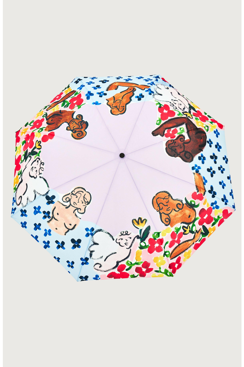 Eco-Friendly Compact Duck Umbrella, Alternate, color, Heaven's Garden