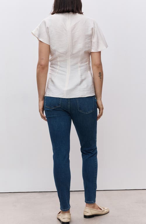 Shop Mango Skinny Maternity Jeans In Dark Blue