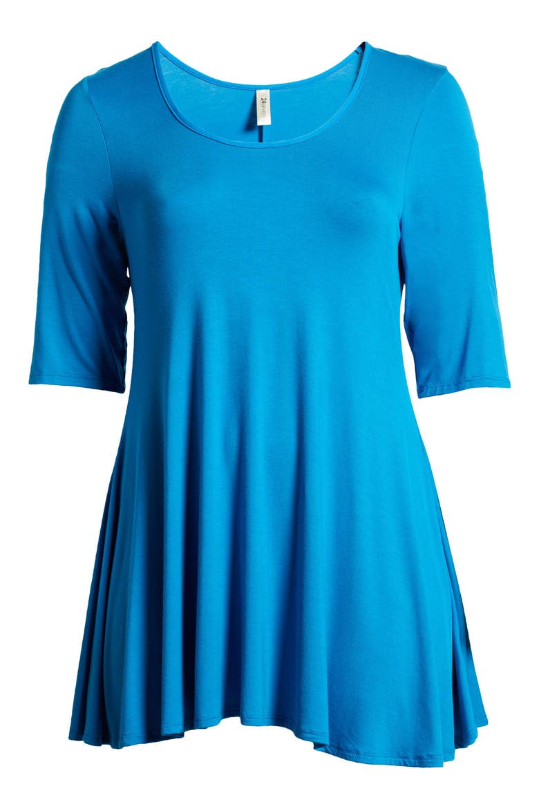 Swing Asymmetric Hem Tunic Top, Alternate, color, TURQUOISE