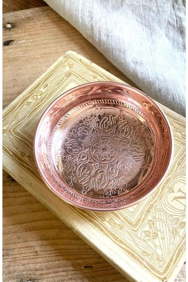 Vintage Inspired Copper Ring Dish Acanthus, Alternate, color, Copper