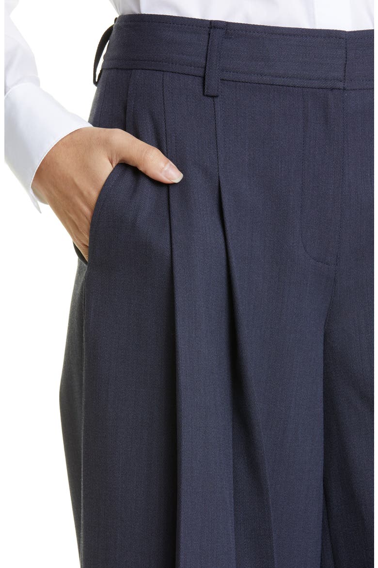 New Didi Pleat Wide Leg Wool Pants, Alternate, color, INDIGO