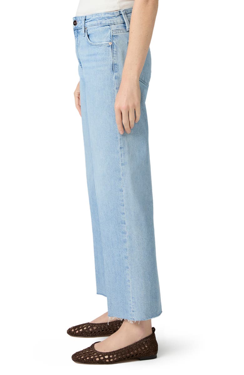 PAIGE Leenah Raw Hem High Waist Ankle Wide Leg Jeans, Alternate, color, 