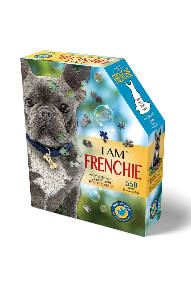 I Am Frenchie 550 Piece Puzzle Dog Shaped Animal Jigsaw, 25 X 30", Alternate, color, Multicolored