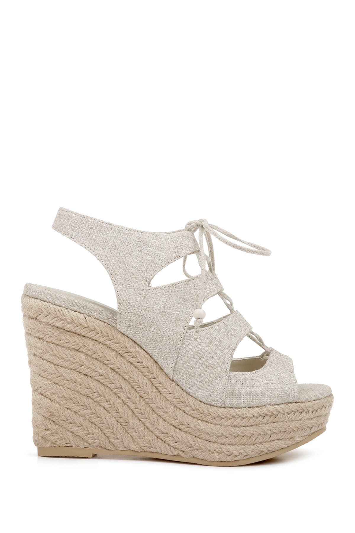 Rampage Fina Ghillie Lace Espadrille Wedge, Alternate, color, 