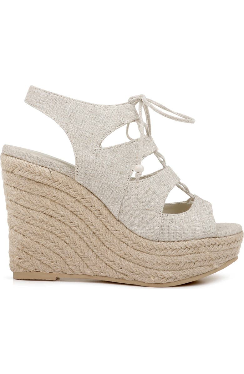 Rampage Fina Ghillie Lace Espadrille Wedge, Alternate, color,