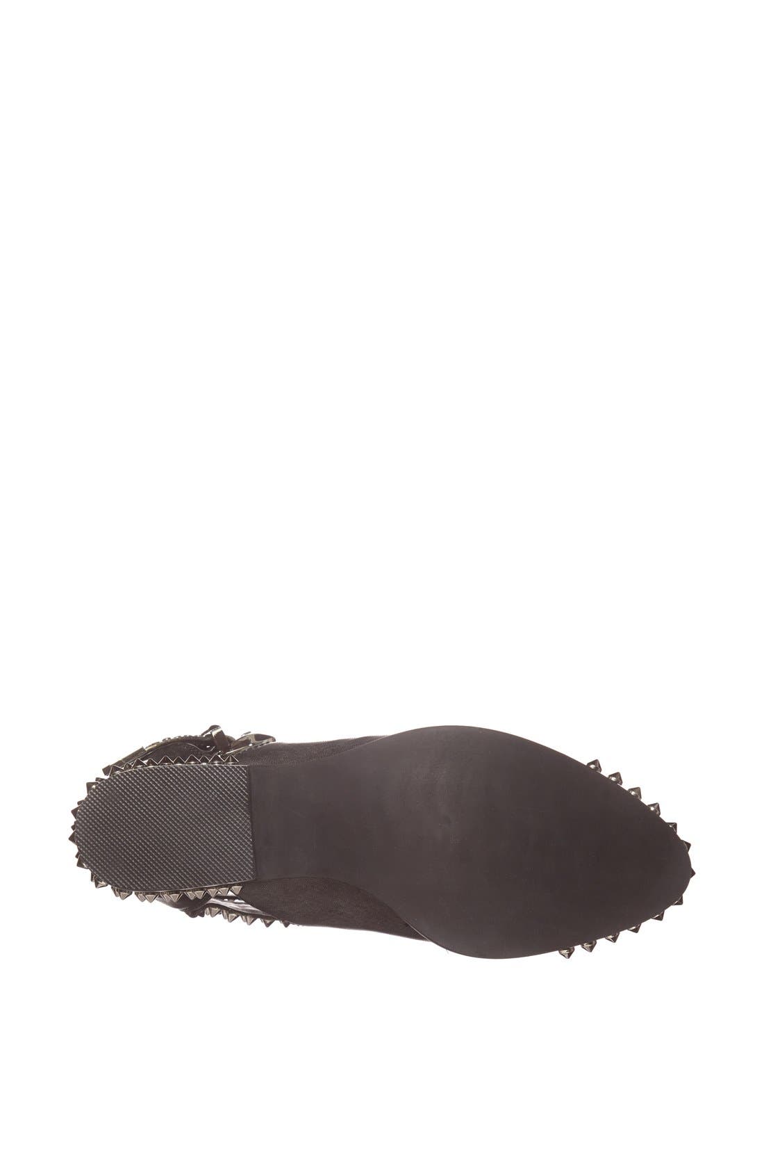 'Everly' Spiked Bootie, Alternate, color, WASHED BLACK/ SILVER