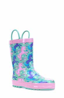 Western Chief Kids' Lucky Unicorn Waterproof Rain Boot