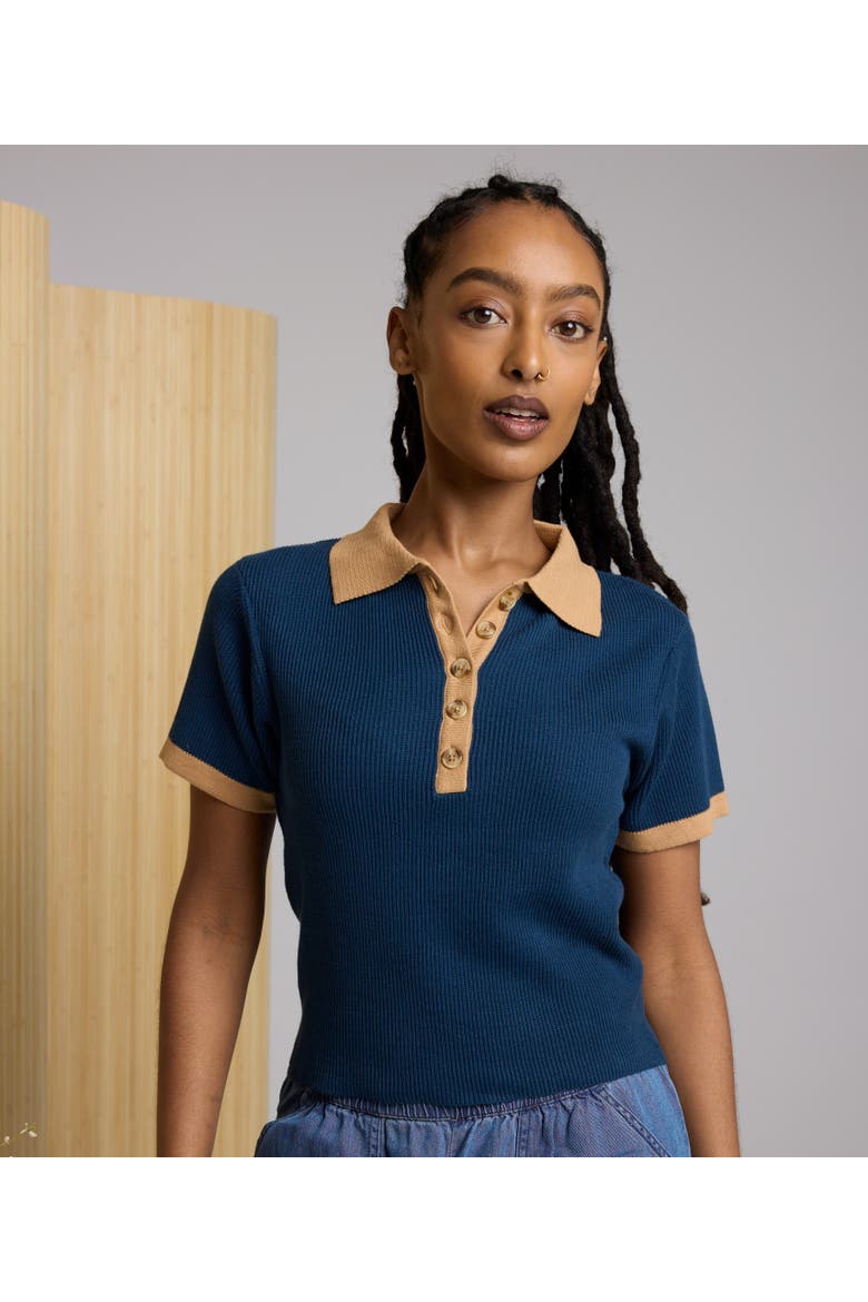 Zuri Sweater, Alternate, color, Sapphire / Latte