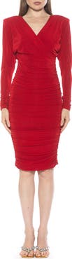 Alexia Admor Starlette Ruched Long Sleeve Dress