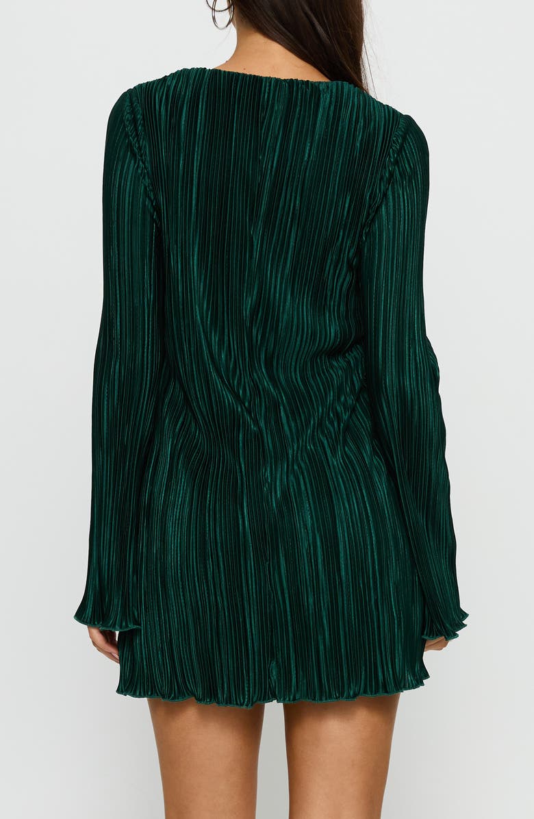 Princess Polly Malop Plissé Long Sleeve Minidress, Alternate, color,