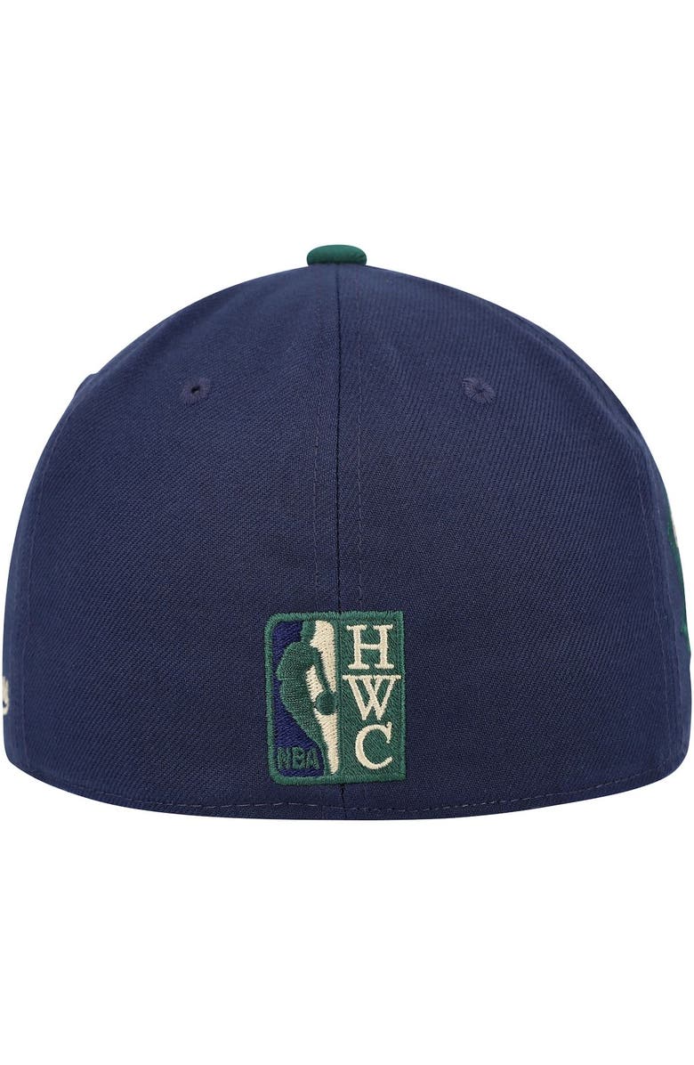 Mitchell & Ness Men's Mitchell & Ness Navy/Green New Jersey Nets 35th Anniversary Hardwood Classics Grassland Fitted Hat, Alternate, color, Navy