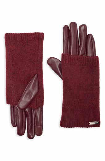 Faux Leather Trim Gloves