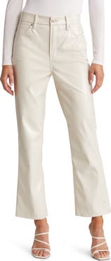 Good American Good Curve Faux Leather Straight Leg Pants