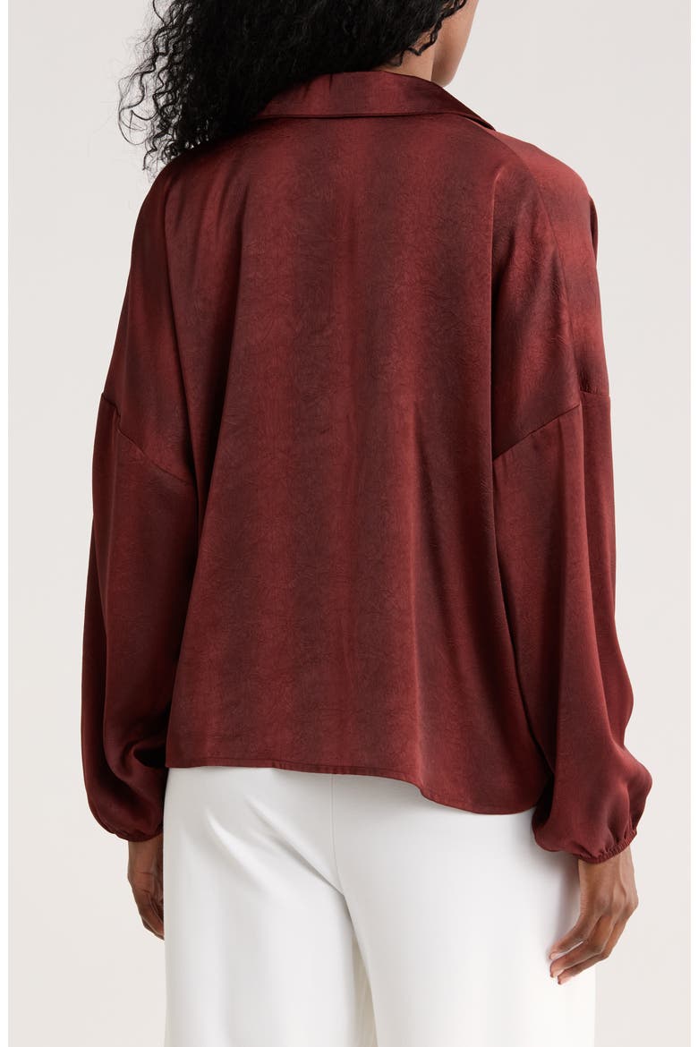 Untuck Johnny Collar Long Sleeve Top, Alternate, color, BURGUNDY
