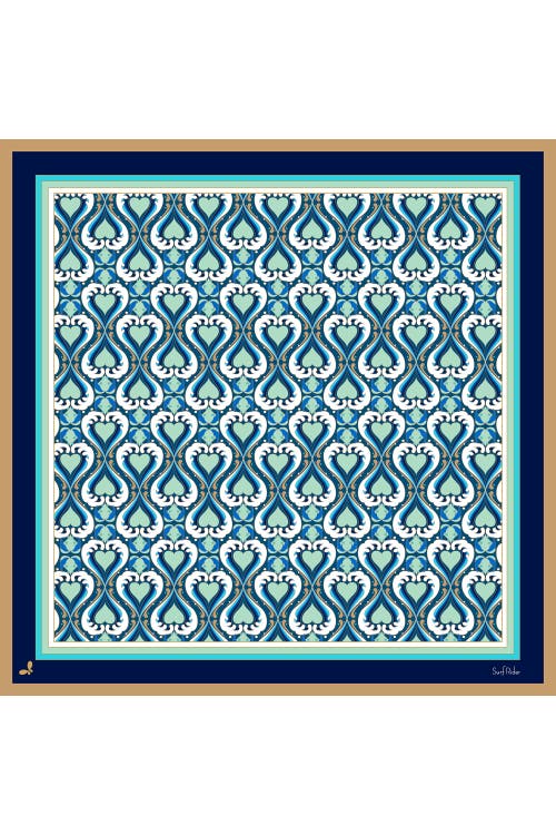 Henelle Women's Blue / White Surfrider Silk Bandana In Surf Rider Wave