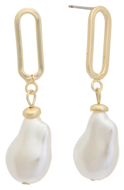 Cultured Pearl Drop Earrings