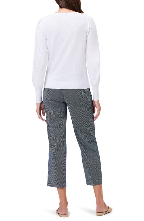 Nic + Zoe Slub Cotton Blend Sweater In White