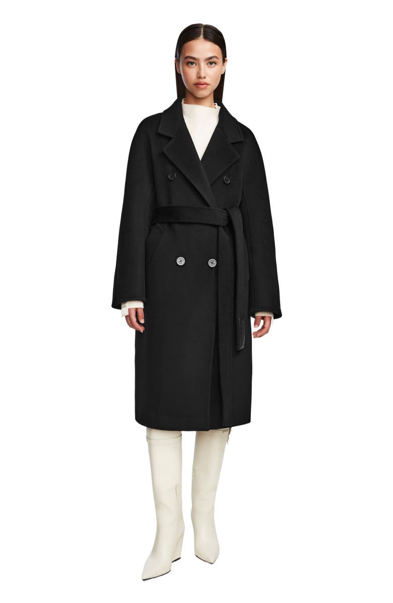 Rudsak KOURT W Women's Black Double-Breasted Wool Coat by RUDSAK, Main, color, Black