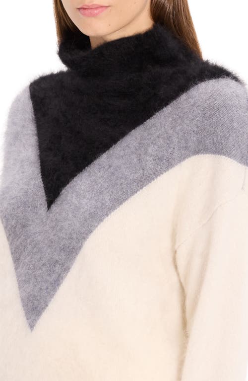 Theory Chevron Yoke Brushed Cashmere Sweater