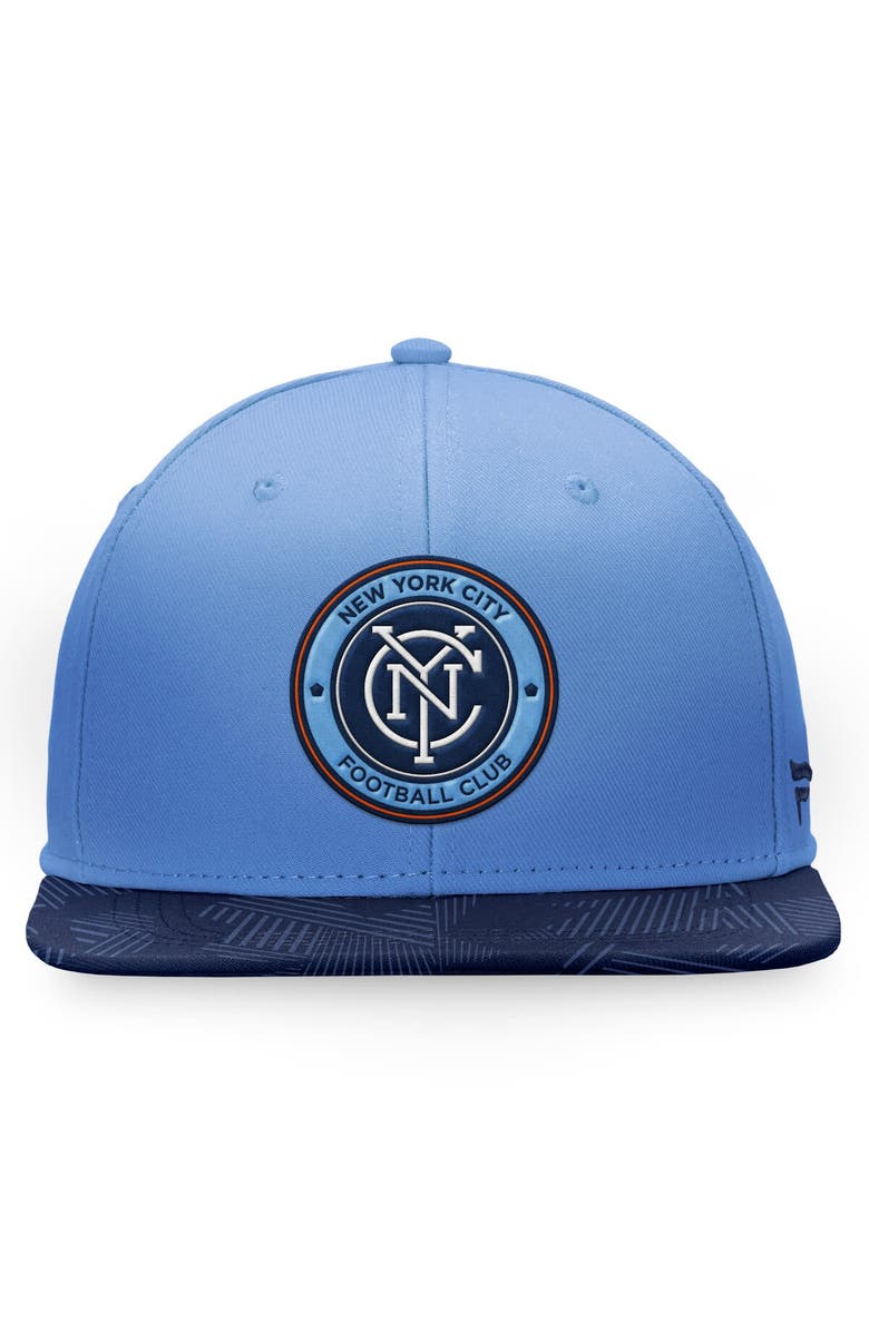 FANATICS Men's Fanatics Branded Sky Blue New York City FC Iconic Defender Snapback Hat, Alternate, color, 