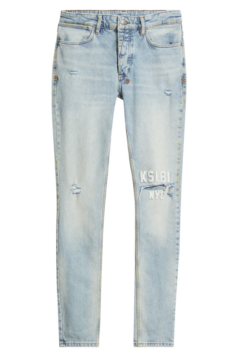 Van Winkle Kasper Blue Ripped Skinny Jeans, Alternate, color, DENIM