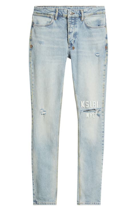 Van Winkle Kasper Blue Ripped Skinny Jeans