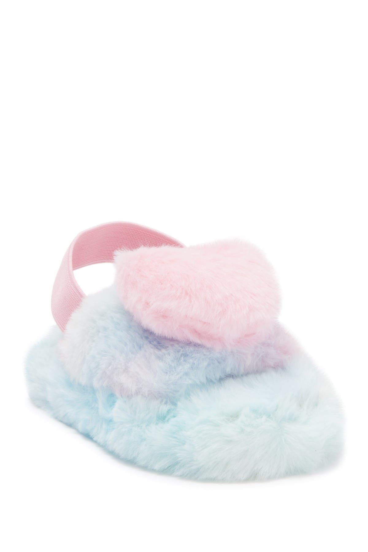 Kensie Girl Heart Slingback Faux Fur Slide Slipper, Main, color, 