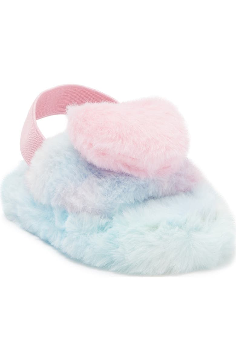 Kensie Girl Heart Slingback Faux Fur Slide Slipper, Main, color,