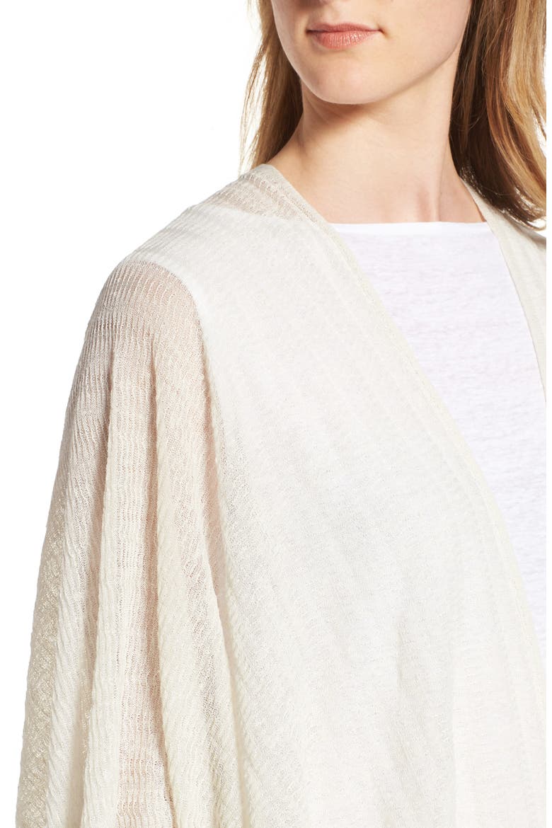 Hemp Blend Poncho Wrap, Alternate, color, BONE