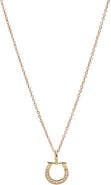 BY ADINA EDEN Diamond Pavé Horseshoe Necklace 14K