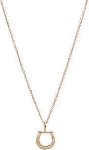 BY ADINA EDEN Diamond Pavé Horseshoe Necklace 14K