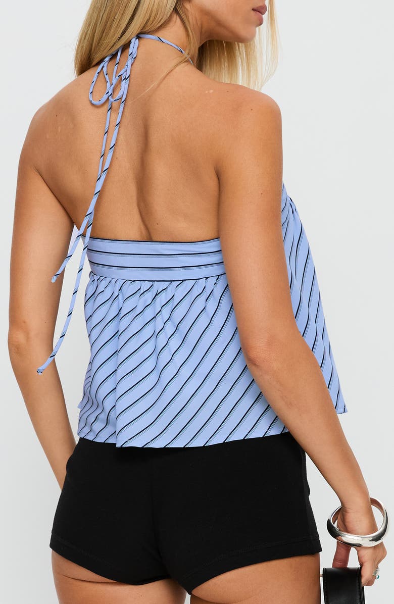 Princess Polly Moonlit Stripe Halter Top, Alternate, color, Blue Stripe