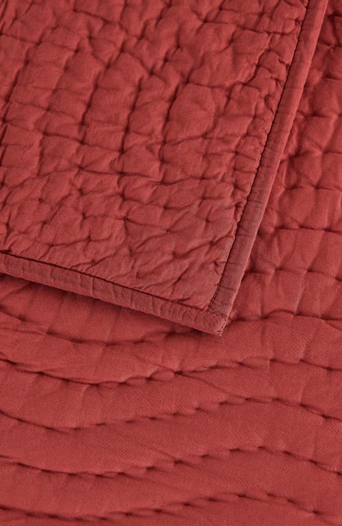 Melange Home Voile Solid Cotton Quilt & Sham Set In Burgundy