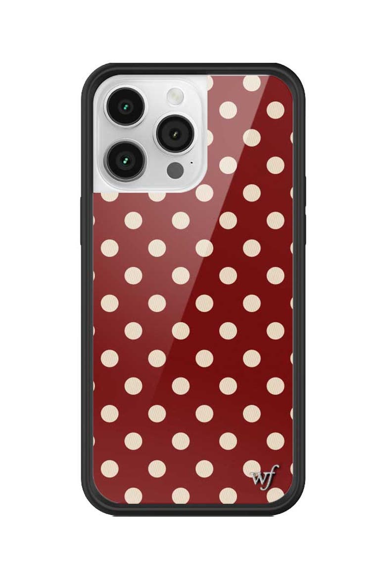 Polka Dot | Burgundy and Cream iPhone Case, Alternate, color, Burgundy