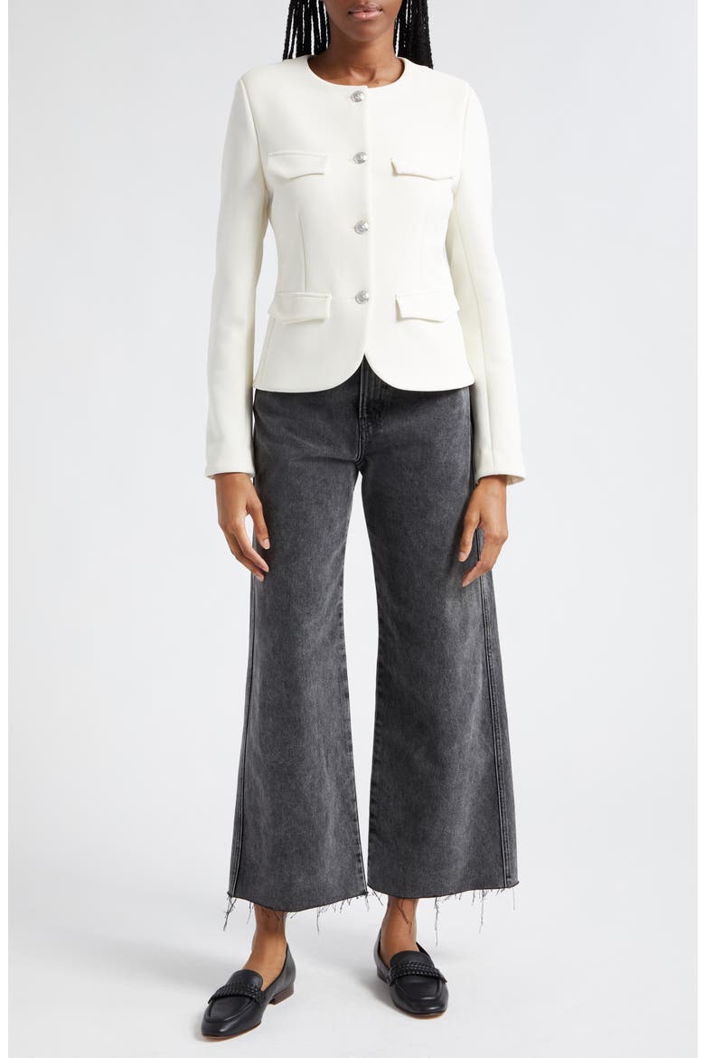 Taylor High Waist Raw Hem Crop Wide Leg Jeans, Alternate, color, ASH ONYX