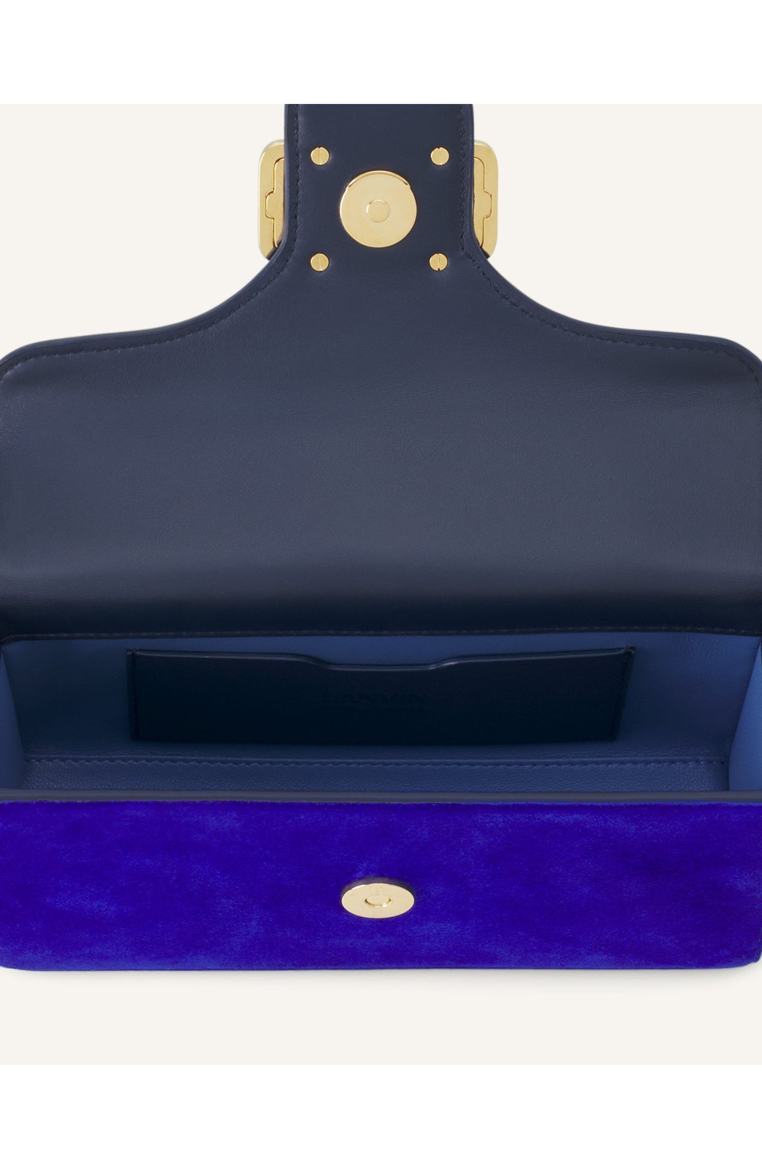 Lanvin Nano Pencil Cat Leather Bag, Alternate, color, Electric Blue/Dark Blue