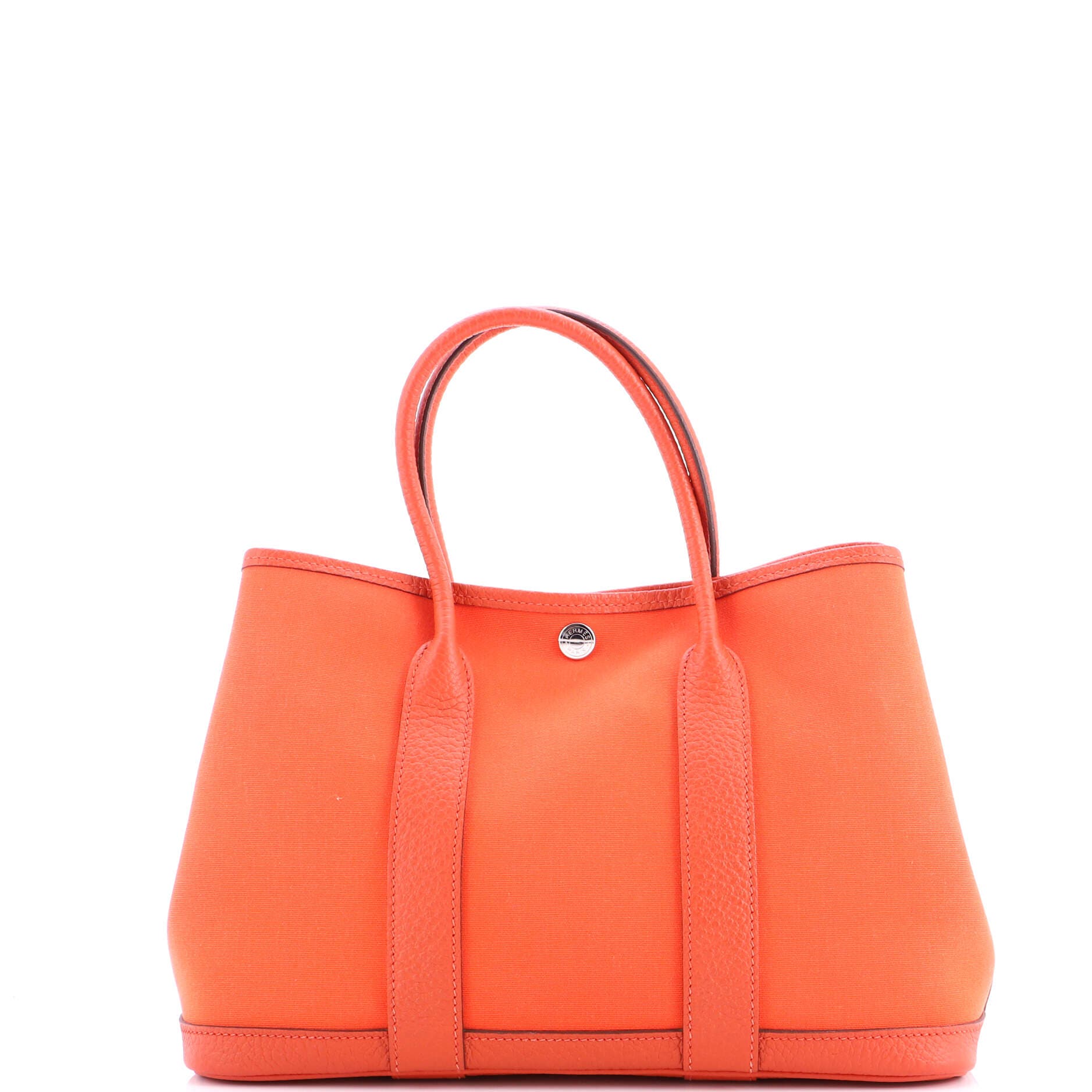 Pre-Owned Hermes Garden Party Tote Toile and Leather 30, Alternate, color, Orange Poppy